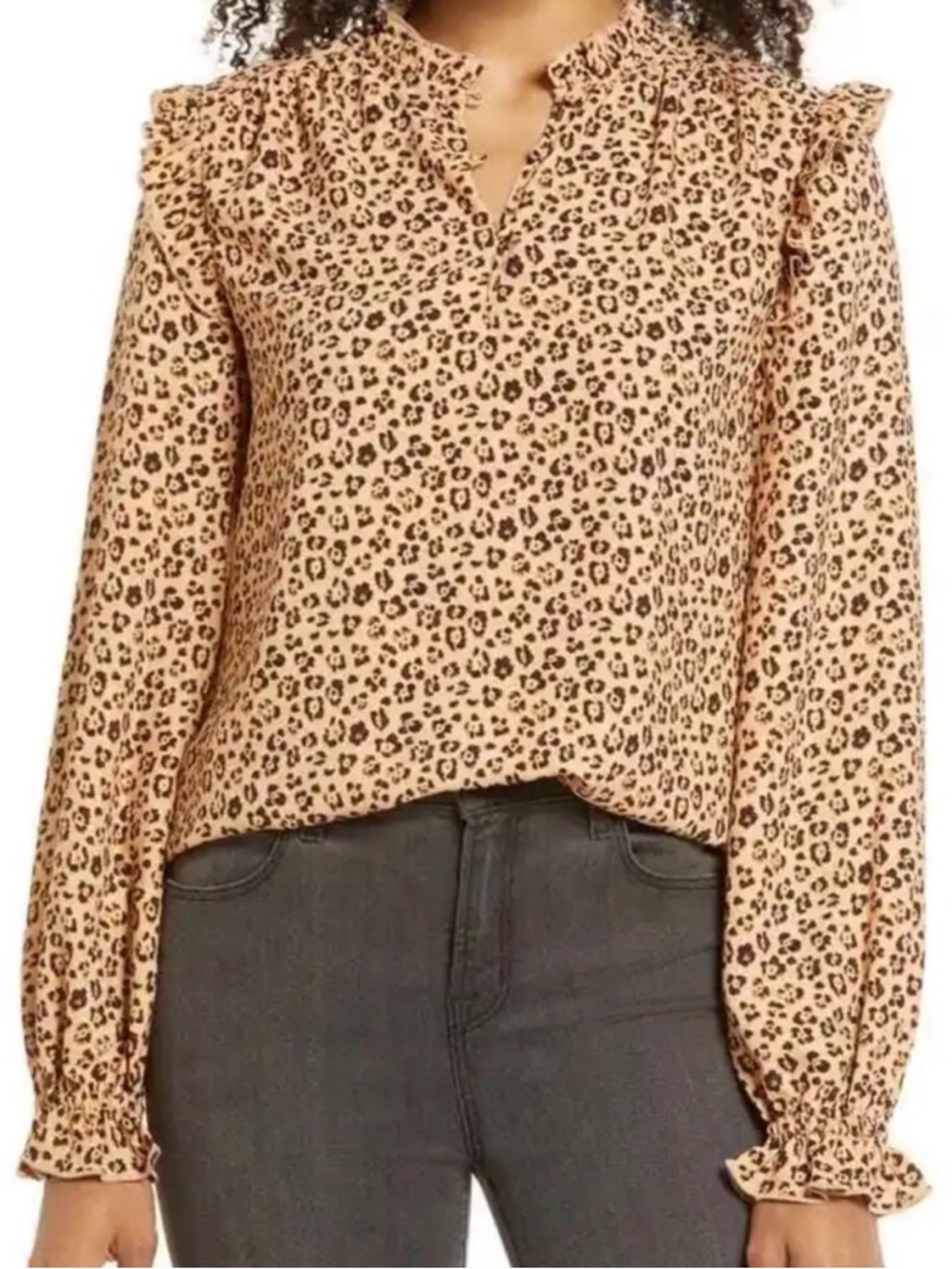 Rachel‎ Parcell Long Sleeve Cheetah Blouse